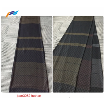 Dubai Formal Black Polyester Rayon Fushan Stripe Fabric
